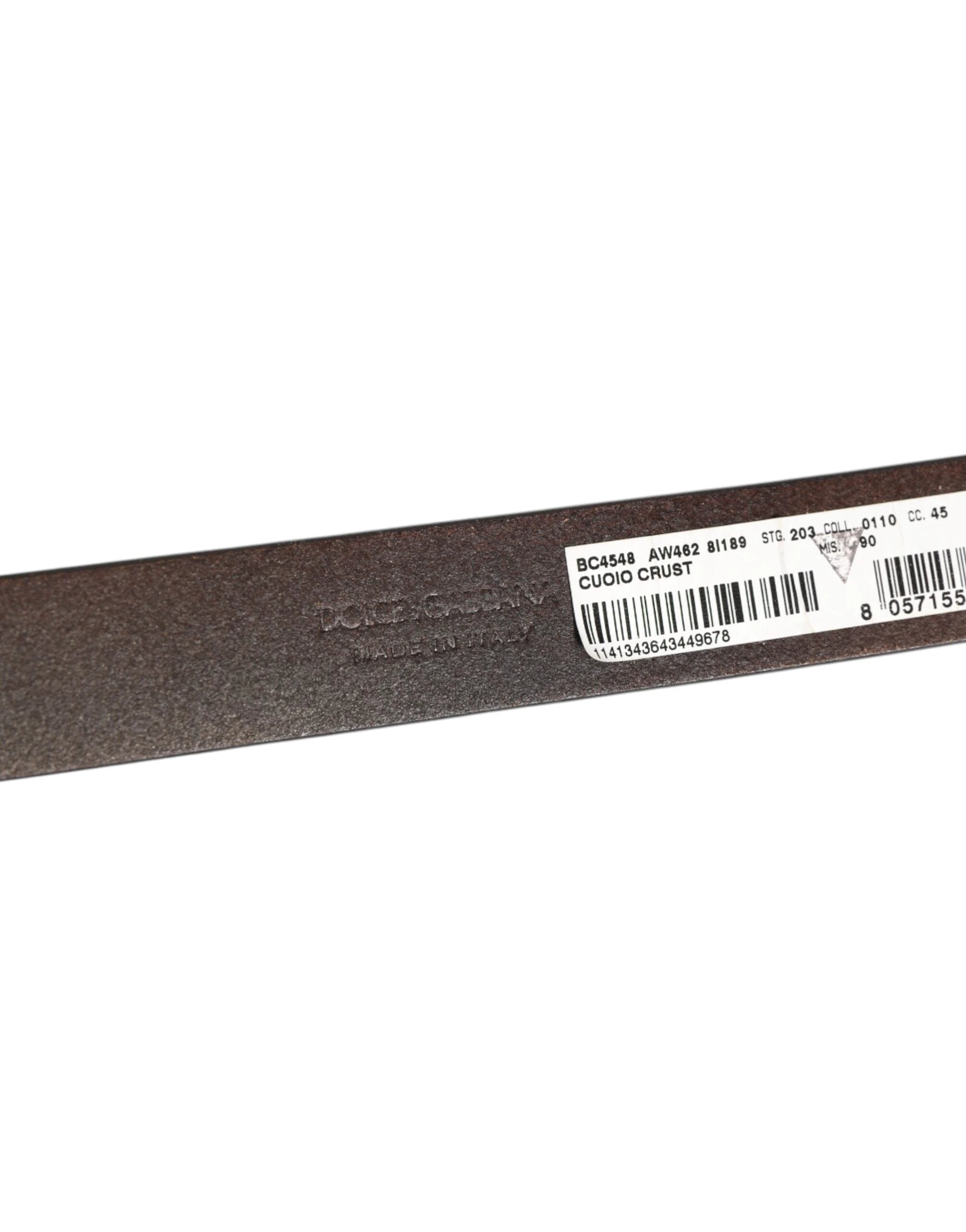 Dolce & Gabbana Brown Classic Gold Metal Logo Buckle Men Belt by Dolce & Gabbana