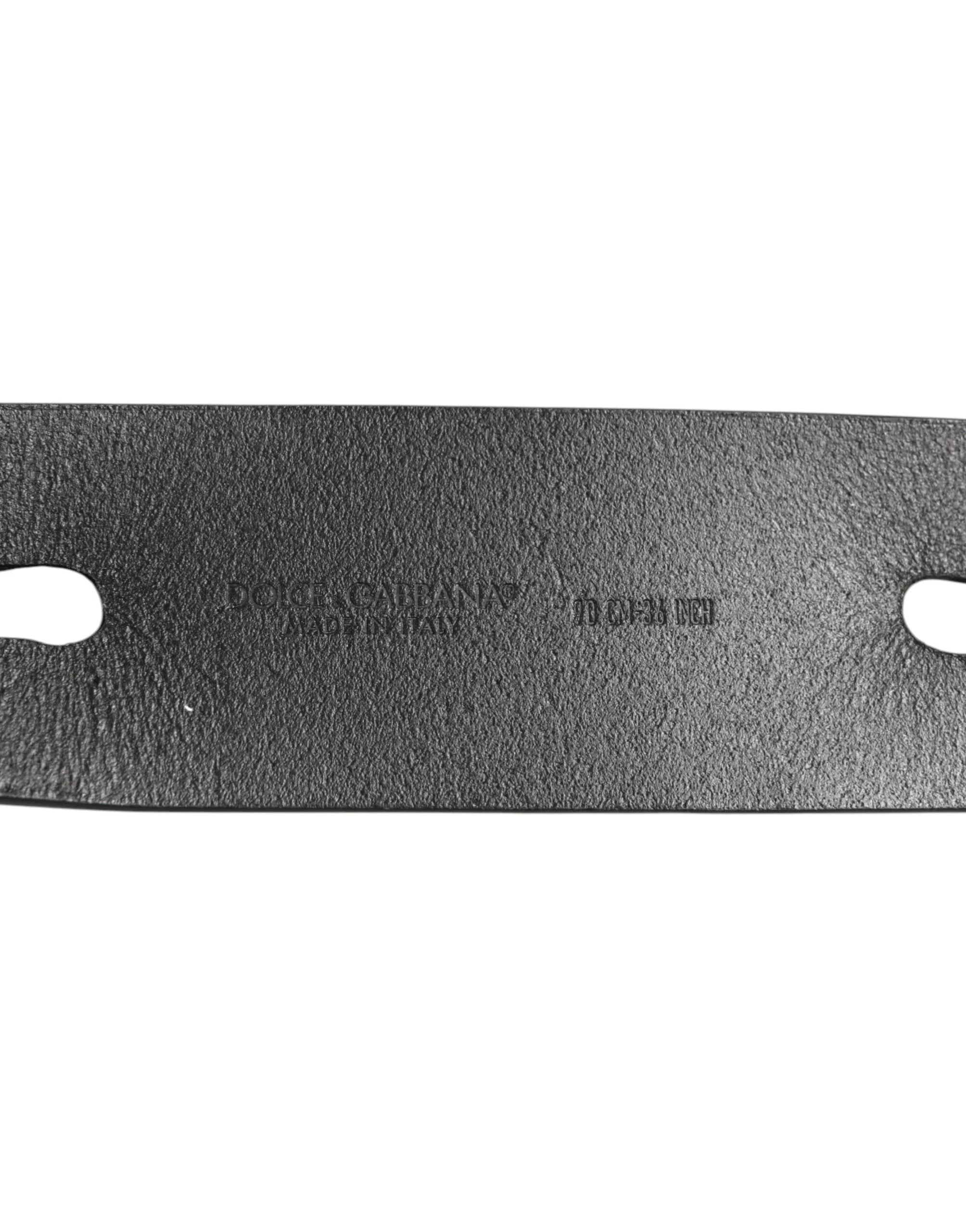 Dolce & Gabbana Black Double Strap Leather Silver Buckle Belt by Dolce & Gabbana