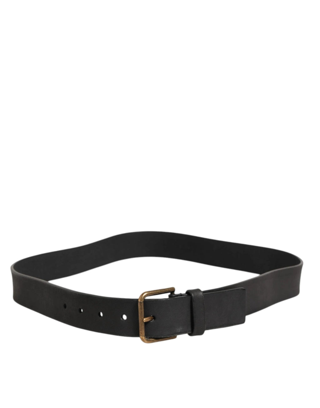 Dolce & Gabbana Black Leather Metal Buckle Classic Men Belt by Dolce & Gabbana