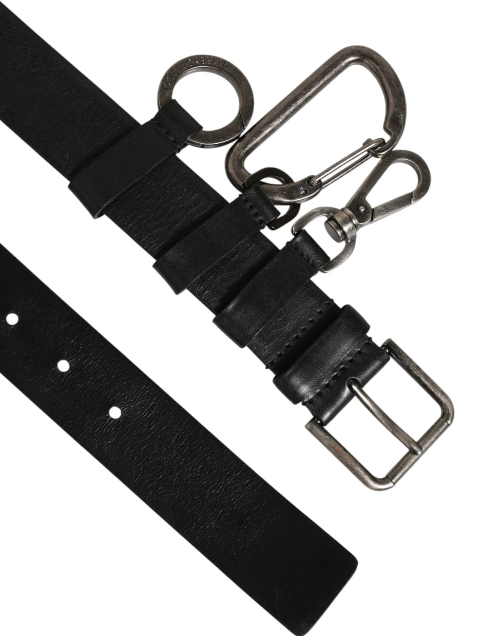 Dolce & Gabbana Black Key Ring Clip Attachments Buckle Belt by Dolce & Gabbana