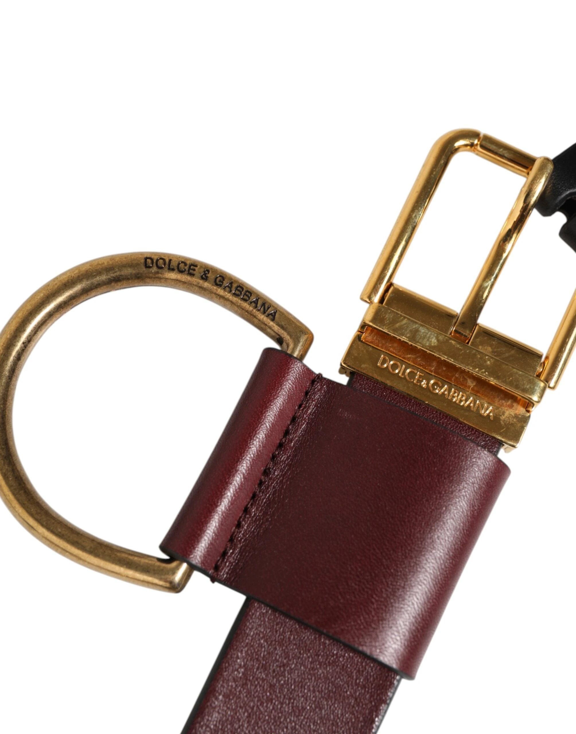 Dolce & Gabbana Brown Key Ring Clip Attachments Buckle Belt by Dolce & Gabbana