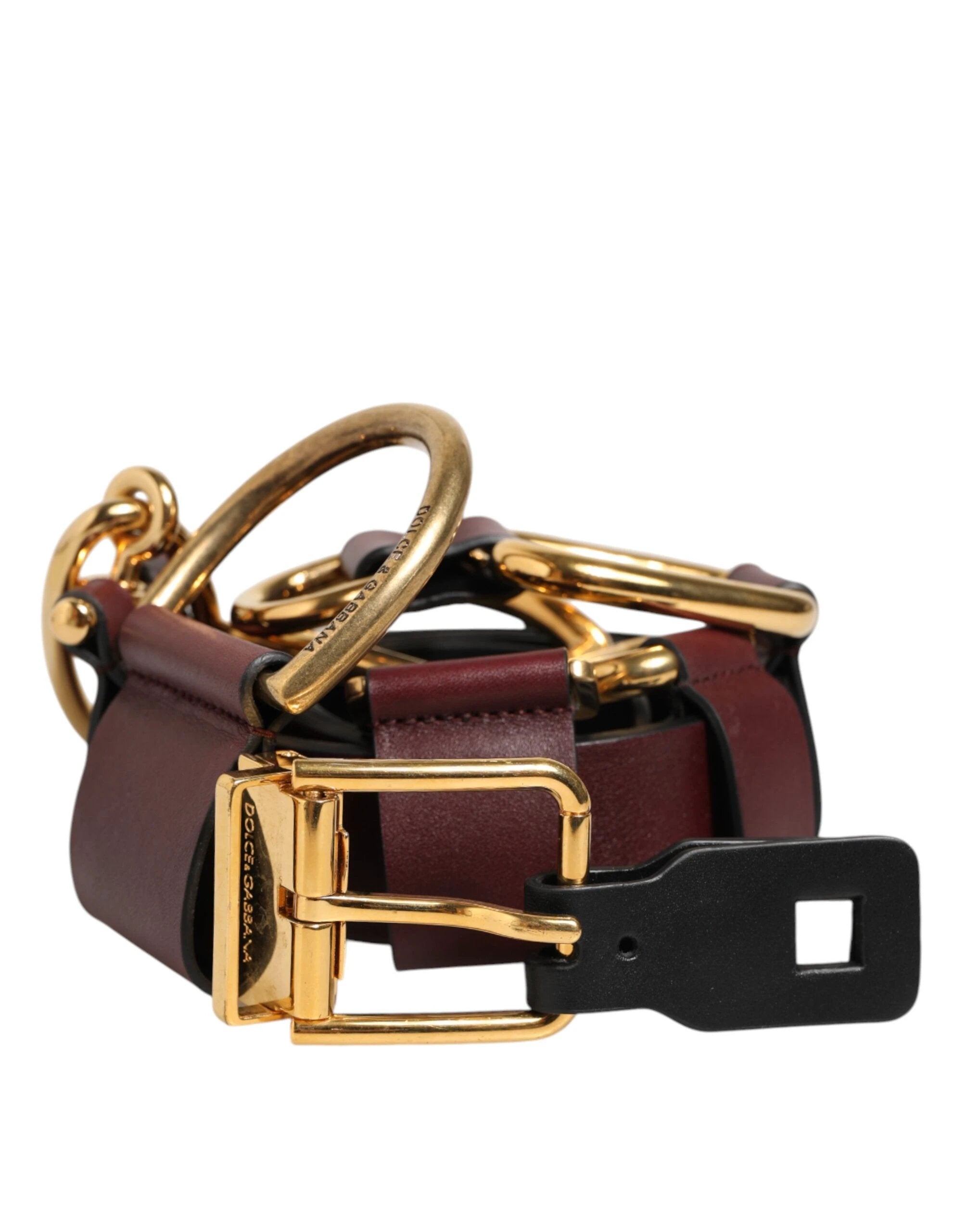 Dolce & Gabbana Brown Key Ring Clip Attachments Buckle Belt by Dolce & Gabbana