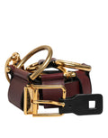 Dolce & Gabbana Brown Key Ring Clip Attachments Buckle Belt by Dolce & Gabbana