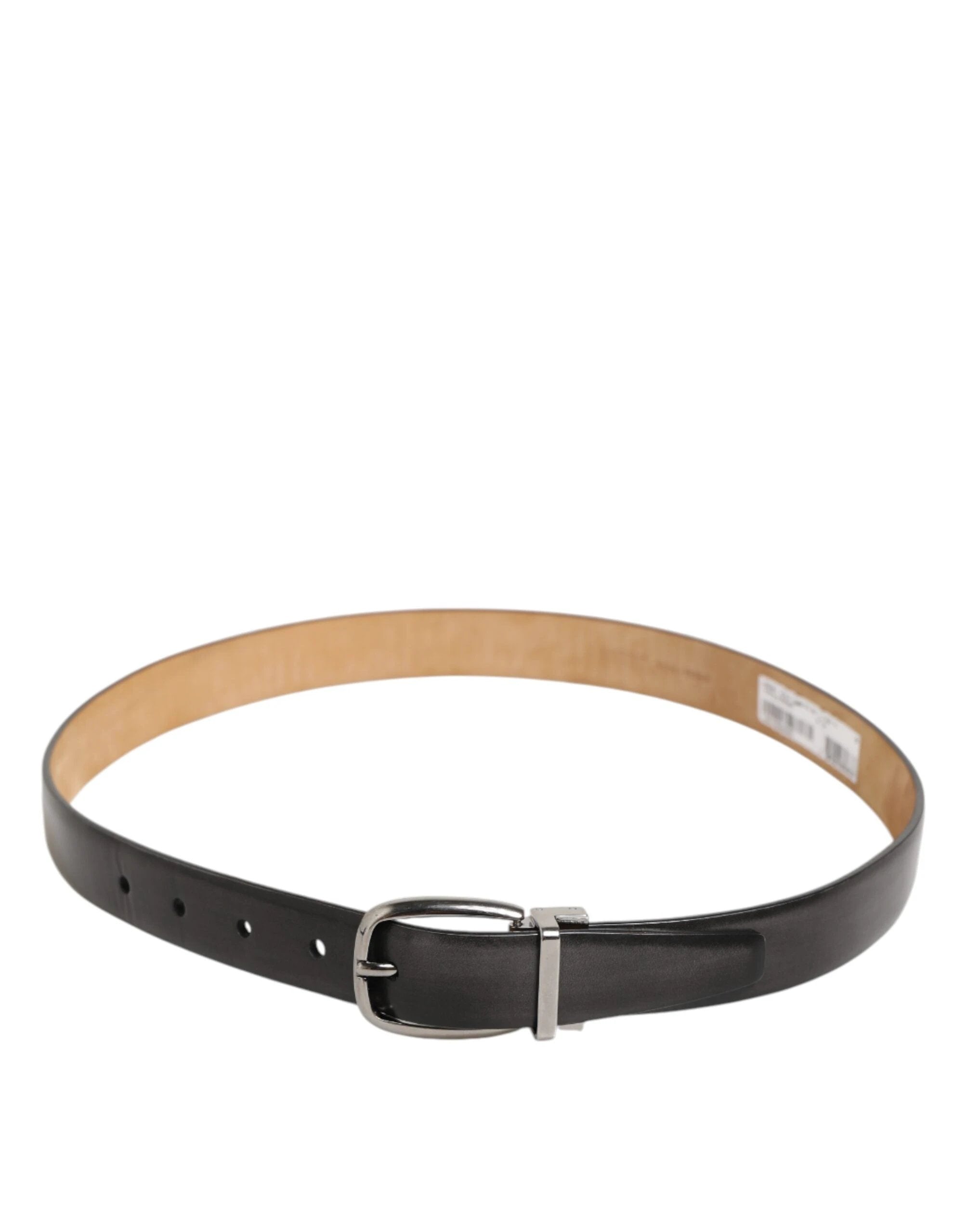 Dolce & Gabbana Black Classic Leather Silver-Tone Buckle Belt by Dolce & Gabbana