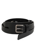 Dolce & Gabbana Black Double Strap Leather Gold Buckle Belt by Dolce & Gabbana