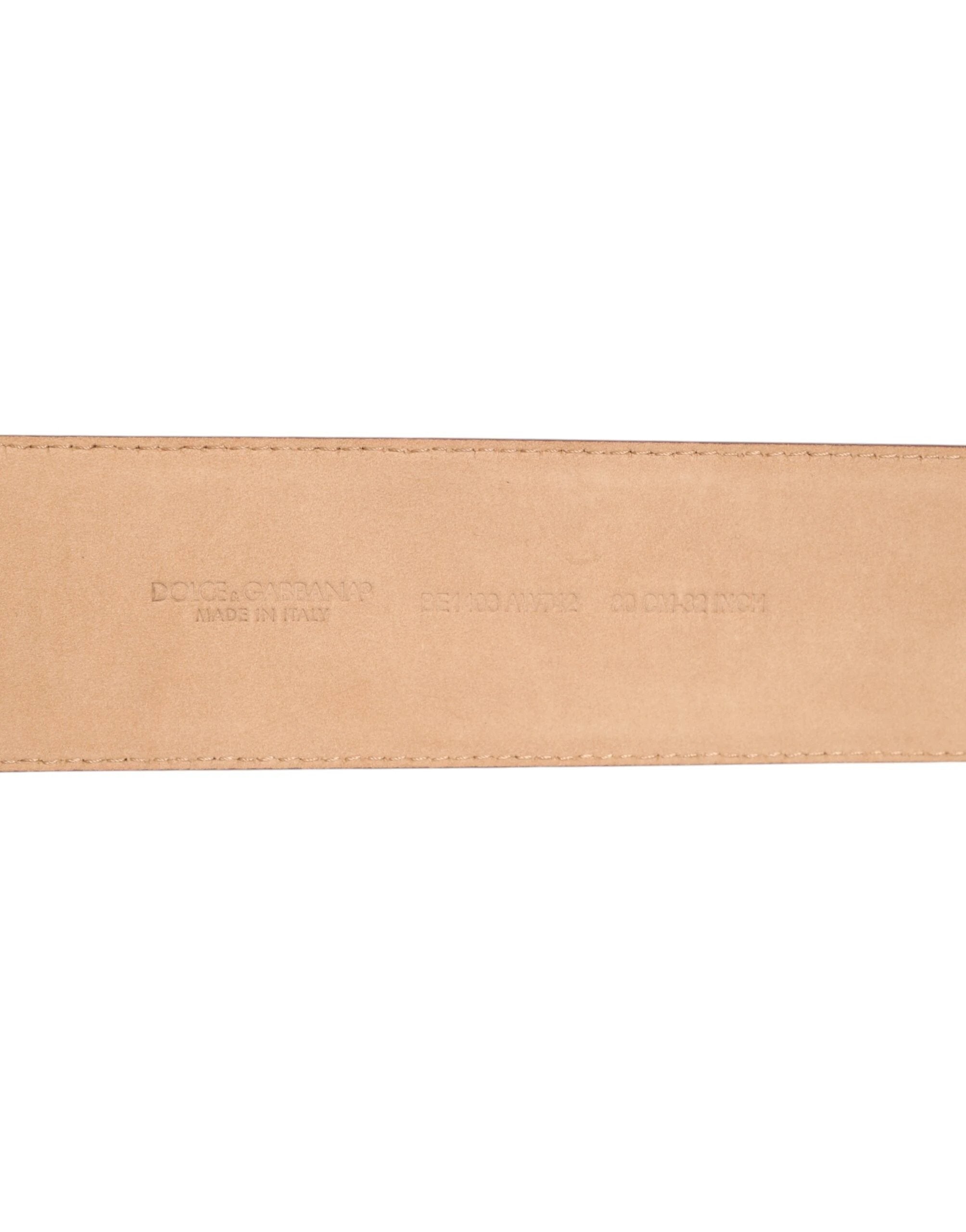 Dolce & Gabbana Burgundy Leather Gold Metal Buckle Women Belt by Dolce & Gabbana