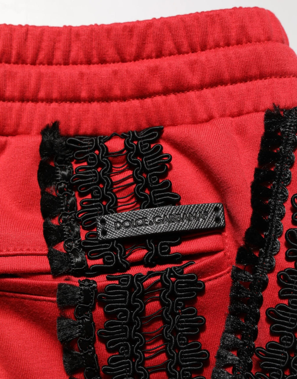 Dolce & Gabbana Red Embroidered Casual Cropped Trouser Pants by Dolce & Gabbana