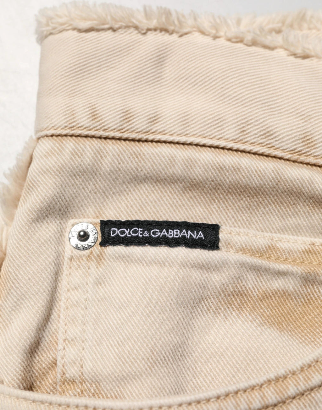 Dolce & Gabbana Beige Cotton Straight Denim Trouser Jeans by Dolce & Gabbana