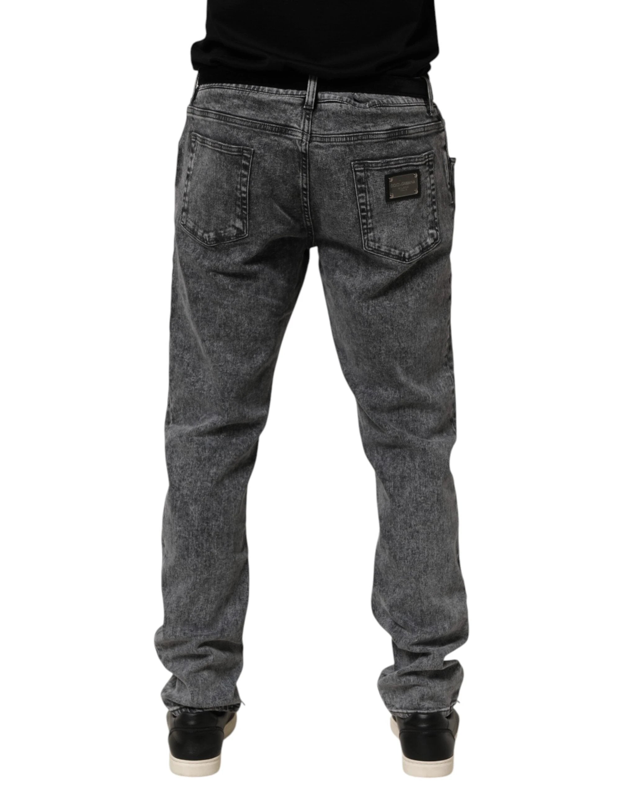 Dolce & Gabbana Gray Cotton Slim Fit Denim Trouser Jeans by Dolce & Gabbana