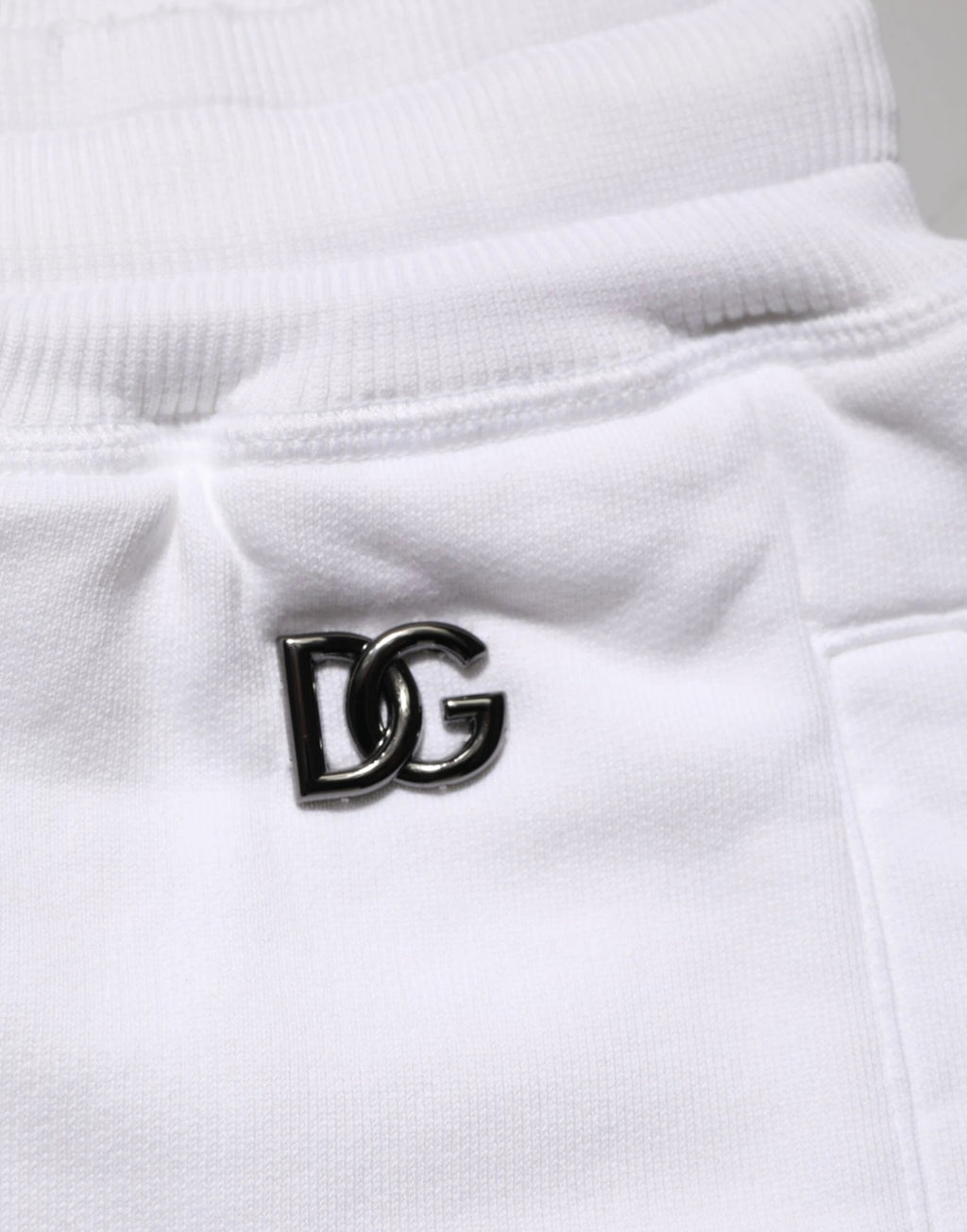 Dolce & Gabbana White Cotton Ripped Bermuda Sweatpants Shorts by Dolce & Gabbana