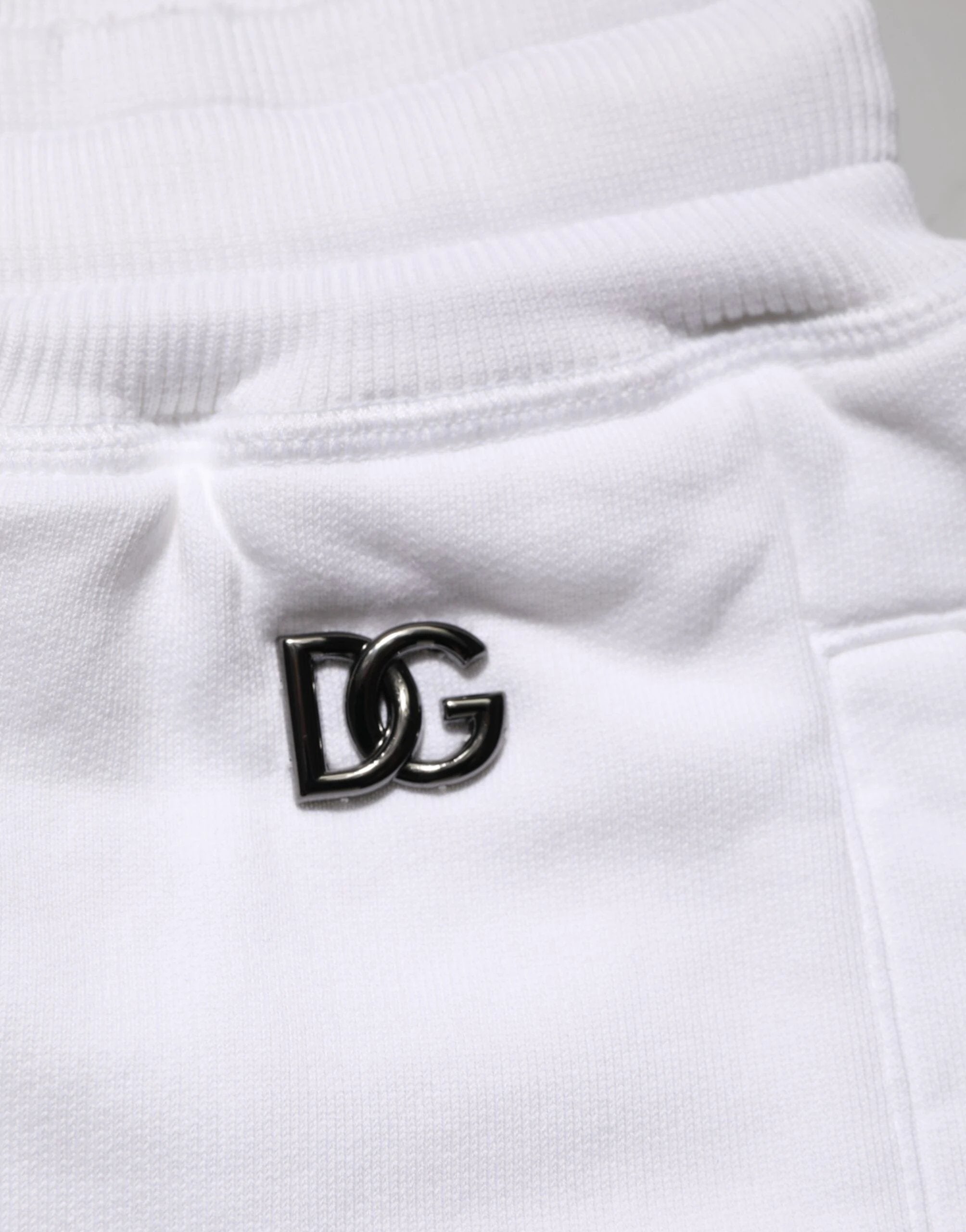 Dolce & Gabbana White Cotton Ripped Bermuda Sweatpants Shorts by Dolce & Gabbana