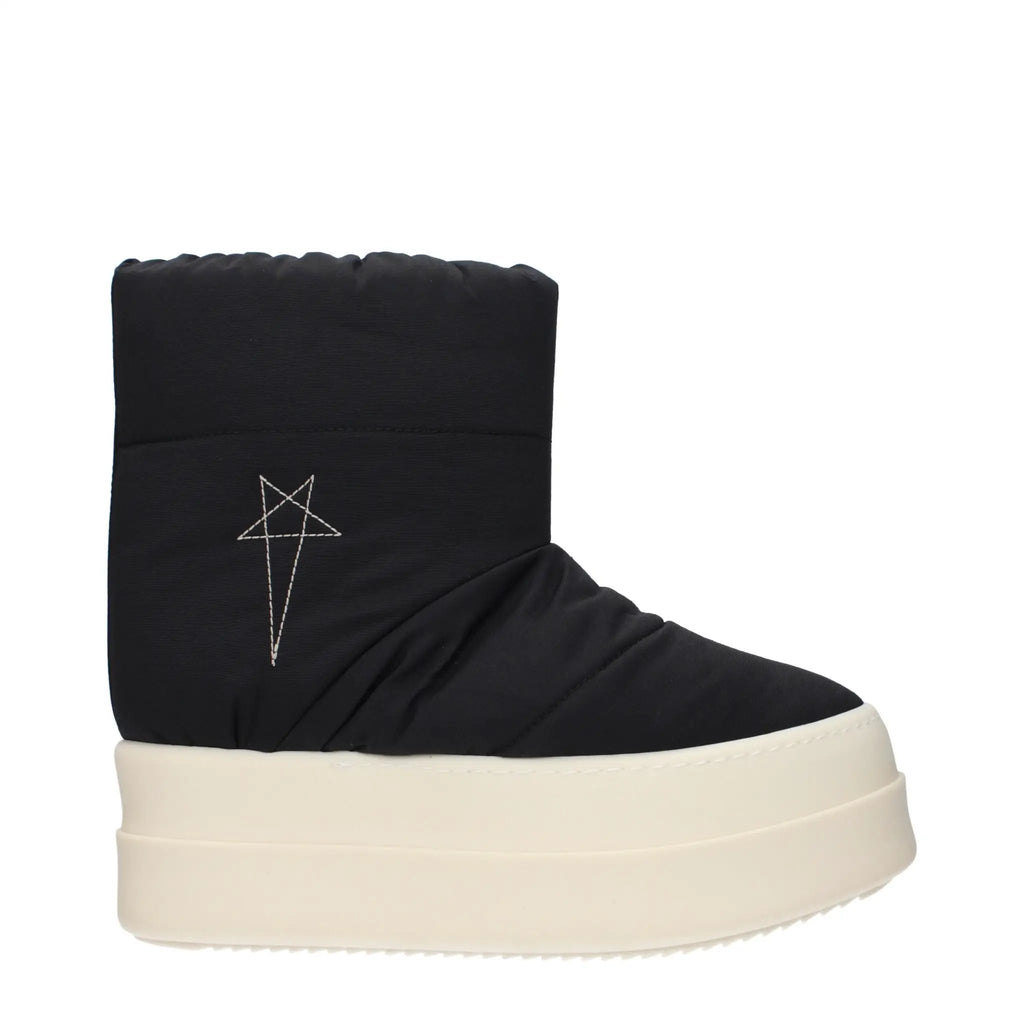 Rick Owens Black Fabric Ankle Boots