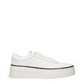 Baskets à plateforme en cuir blanc Jil Sander