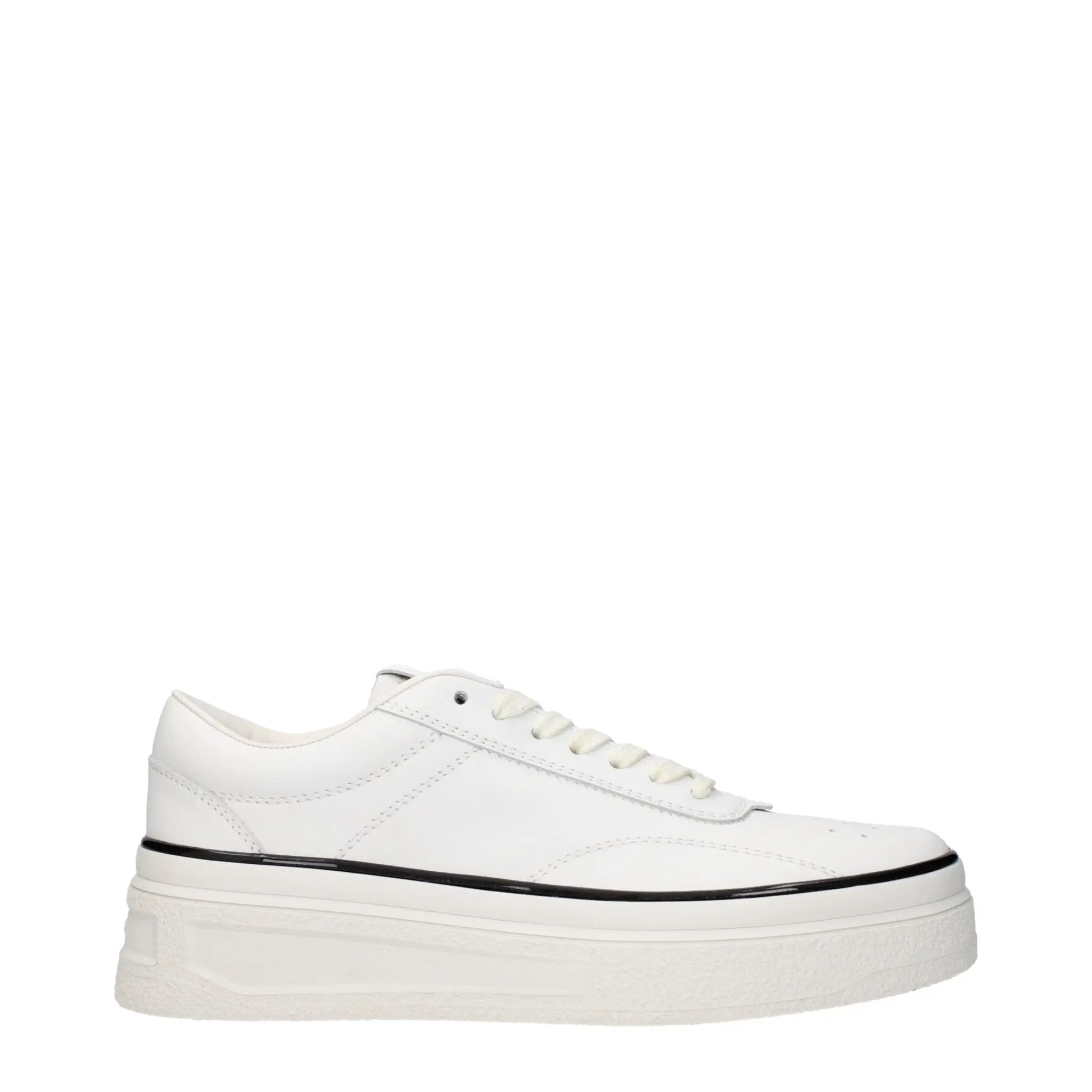 Baskets à plateforme en cuir blanc Jil Sander