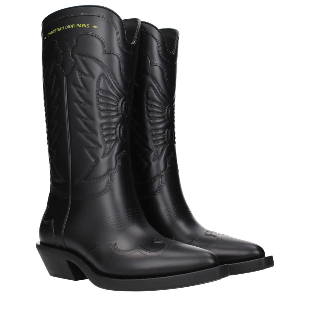 Christian Dior Black Cotton Boots