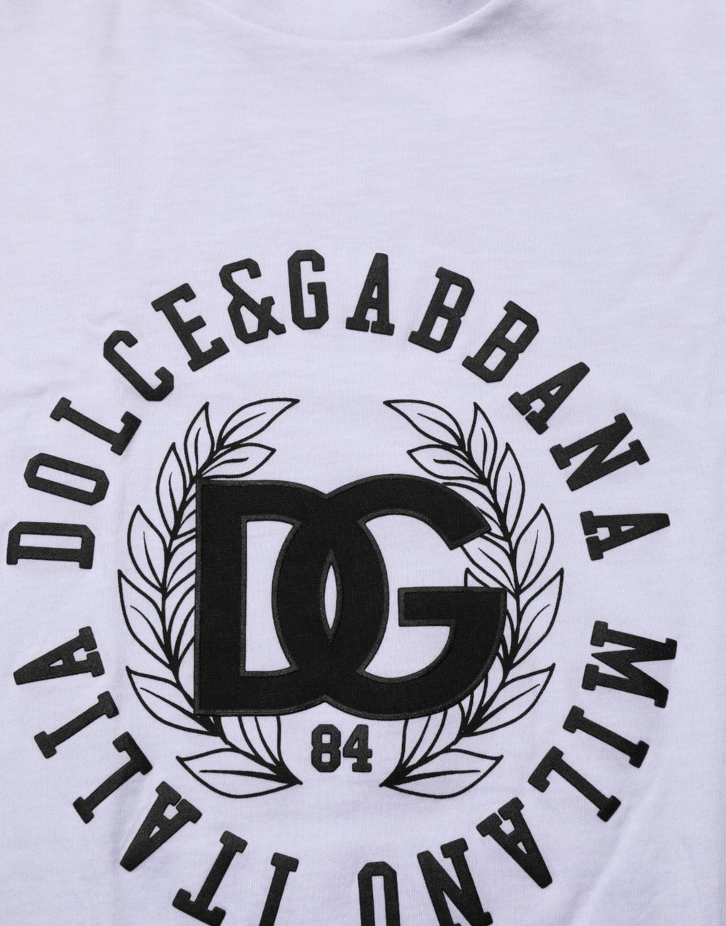 Dolce & Gabbana White Cotton Logo Print Crew Neck T-shirt by Dolce & Gabbana