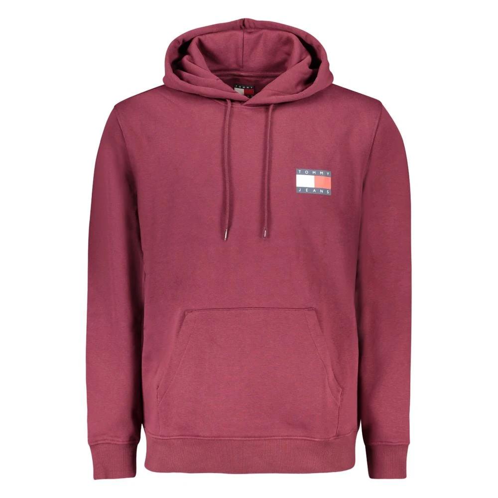 Tommy Hilfiger Red Cotton Men's Sweatshirt with Hood Tommy Hilfiger