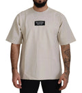 Dolce & Gabbana Ivory Cotton Ivory Printed Crewneck by Dolce & Gabbana