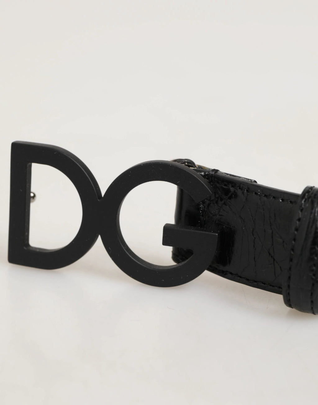 Dolce & Gabbana Black Exotic Leather Metal Logo Buckle Belt by Dolce & Gabbana