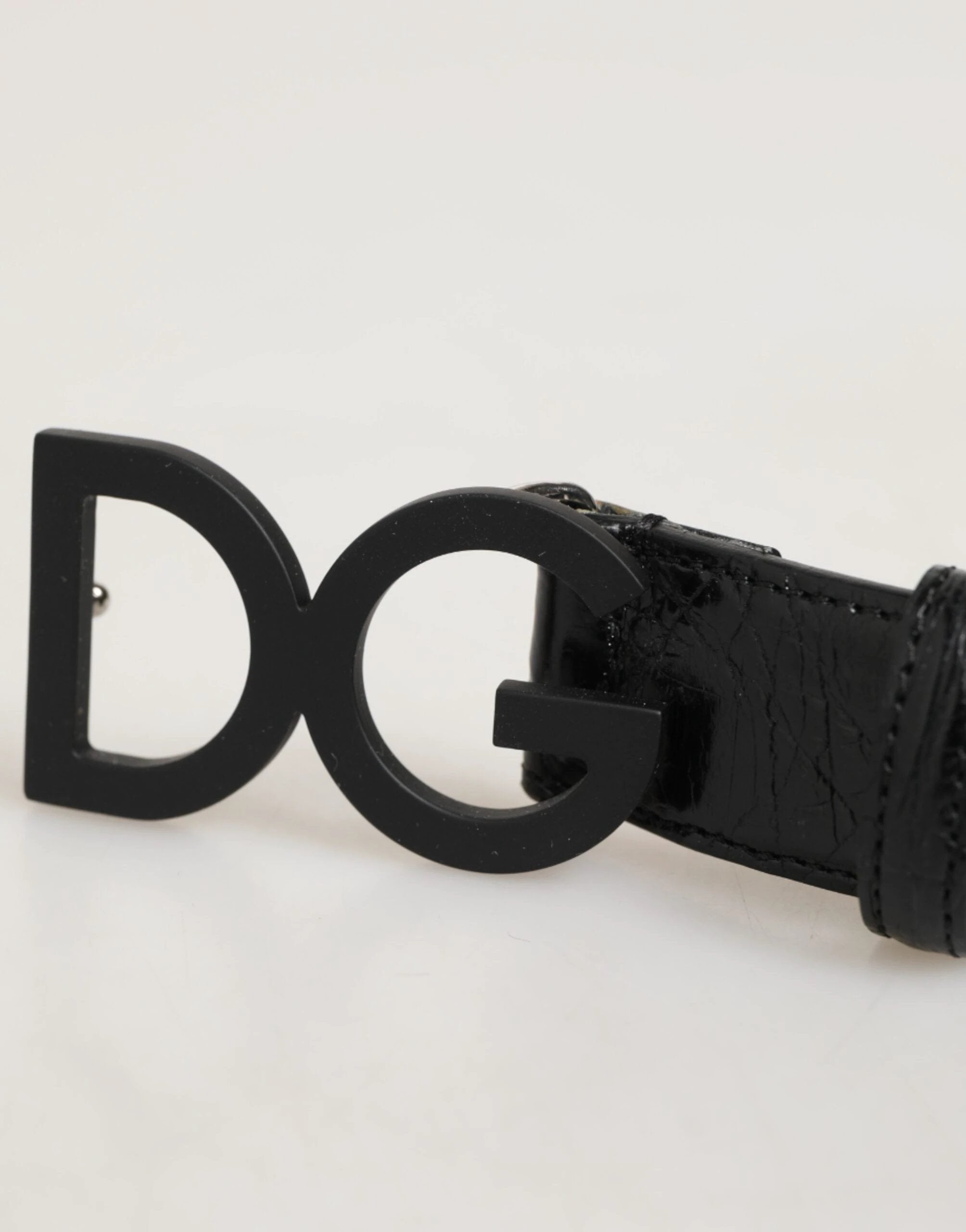 Dolce & Gabbana Black Exotic Leather Metal Logo Buckle Belt by Dolce & Gabbana