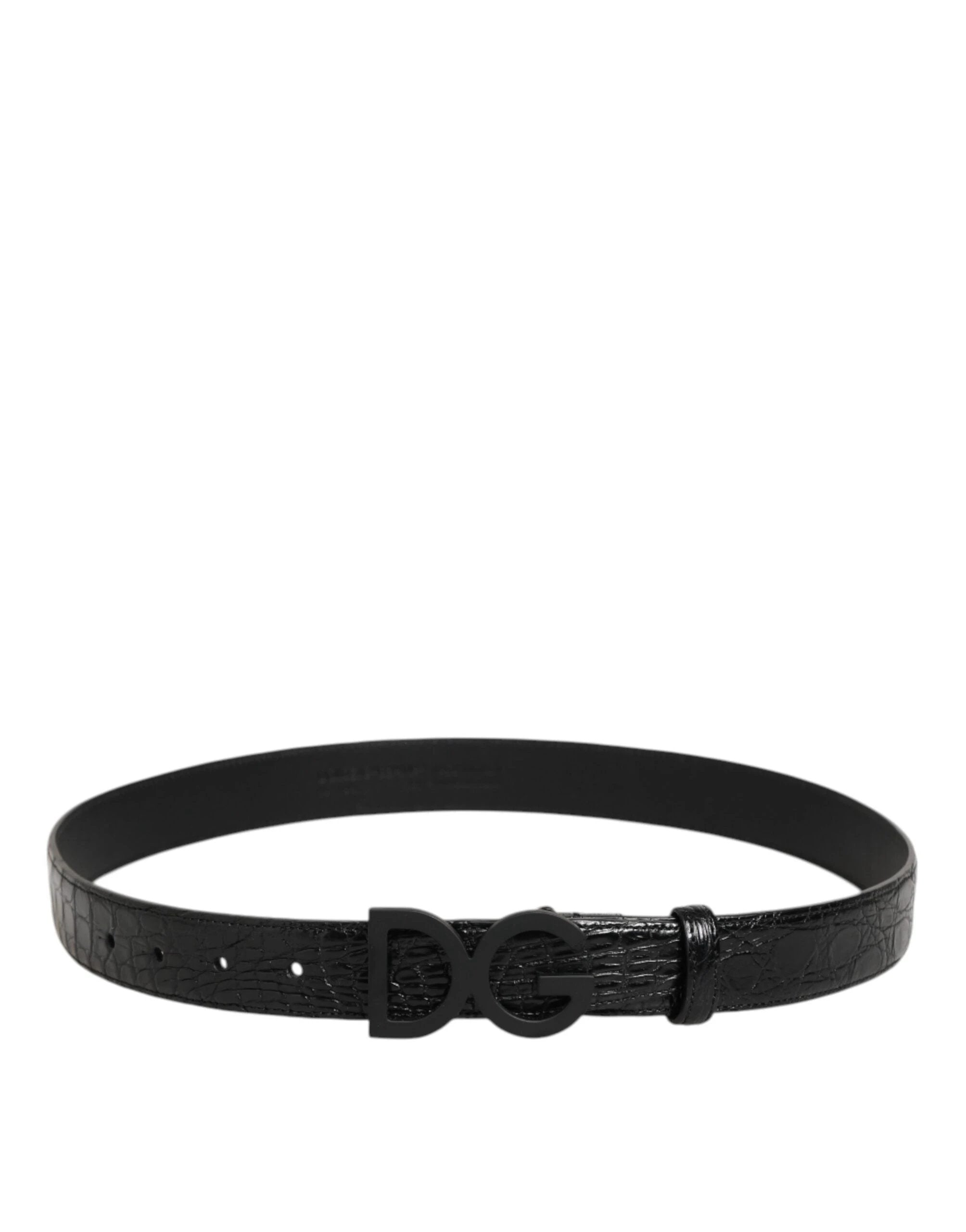 Dolce & Gabbana Black Exotic Leather Metal Logo Buckle Belt by Dolce & Gabbana