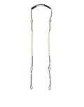Dolce & Gabbana Black Leather Pearl Chain Bag Accessory Shoulder Strap by Dolce & Gabbana