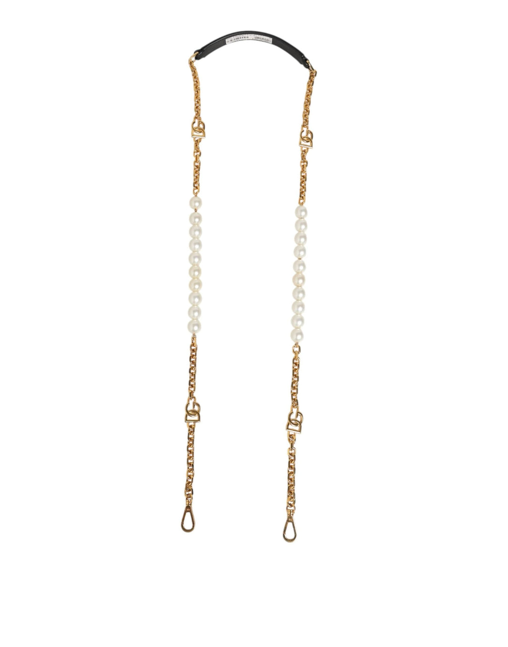 Dolce & Gabbana Black Leather Gold Chain Bag Accessory Shoulder Strap by Dolce & Gabbana