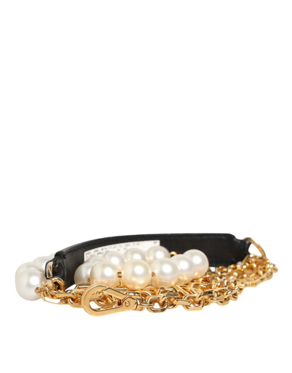 Dolce & Gabbana Black Leather Gold Chain Bag Accessory Shoulder Strap by Dolce & Gabbana
