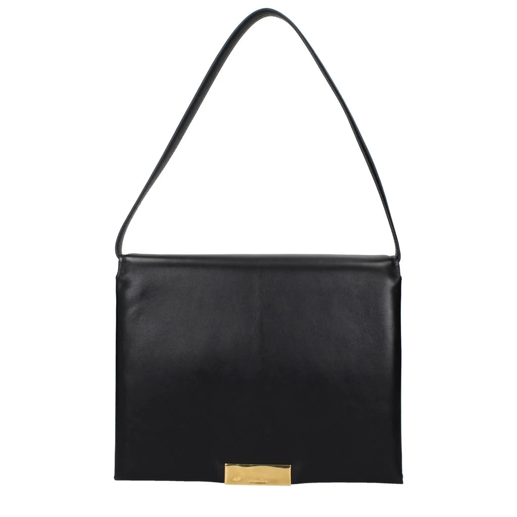 Sac bandoulière en cuir noir Jil Sander