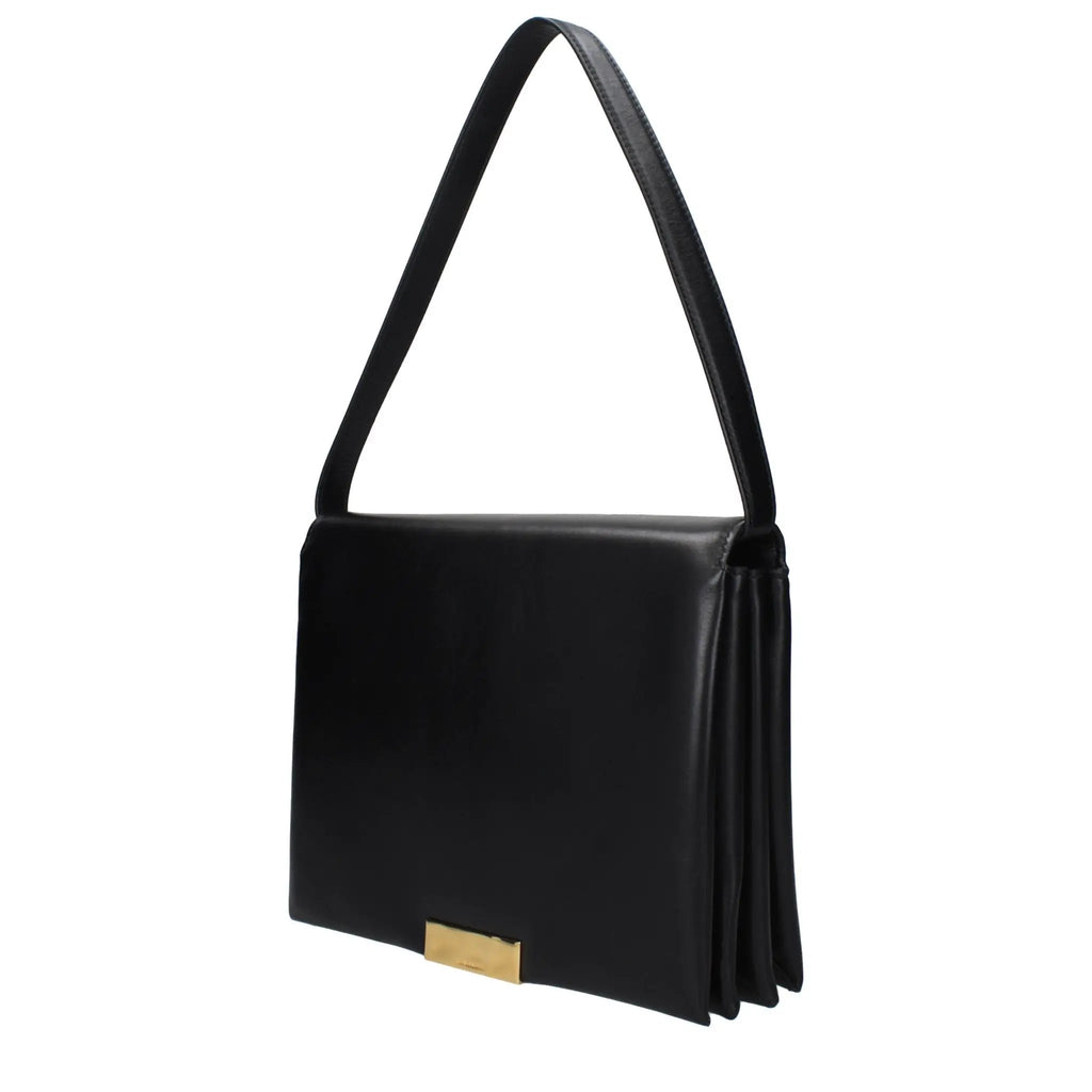 Sac bandoulière en cuir noir Jil Sander