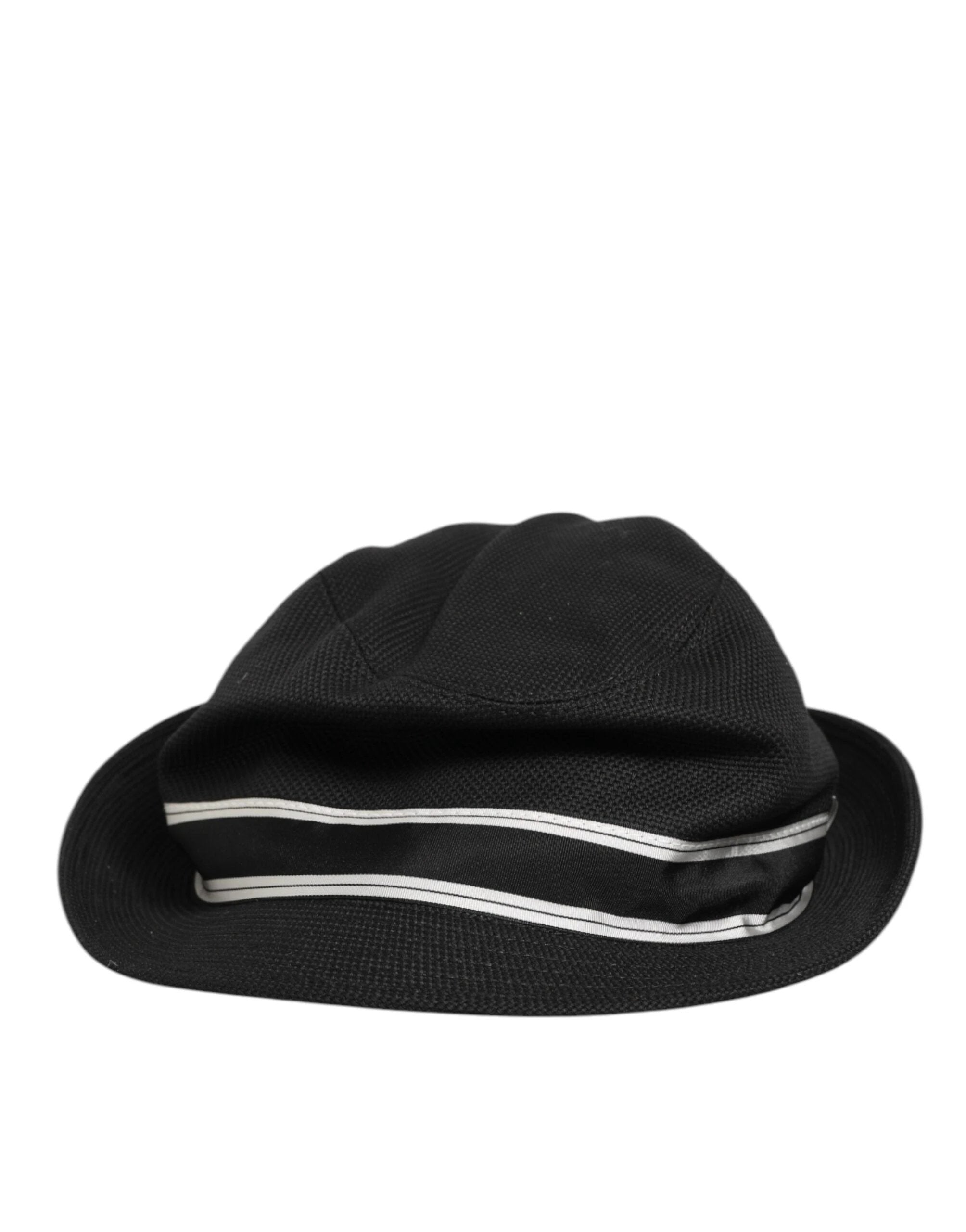 Dolce & Gabbana Black Cotton Polka Dot Lining Fedora Men Hat by Dolce & Gabbana