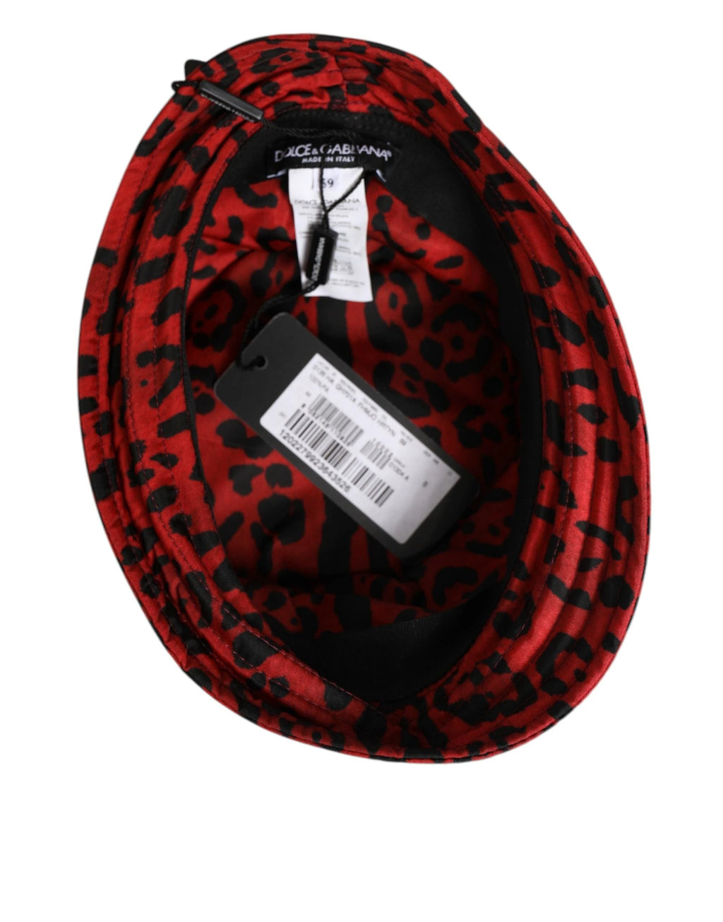 Dolce & Gabbana Red Black Nylon Leopard Print Bucket Men Cap Hat by Dolce & Gabbana
