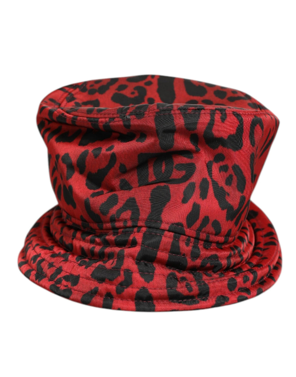 Dolce & Gabbana Red Black Nylon Leopard Print Bucket Men Cap Hat by Dolce & Gabbana