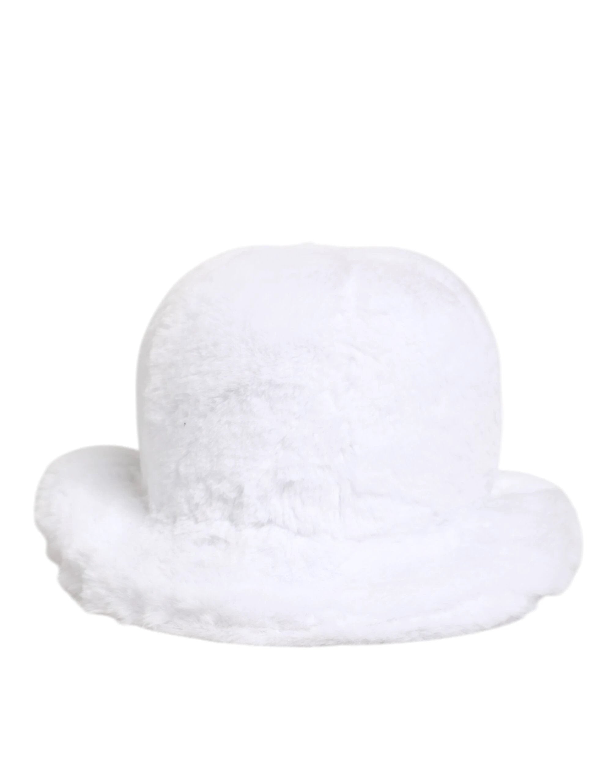 Dolce & Gabbana White Modacrylic Fur Bucket Men Capello Hat by Dolce & Gabbana