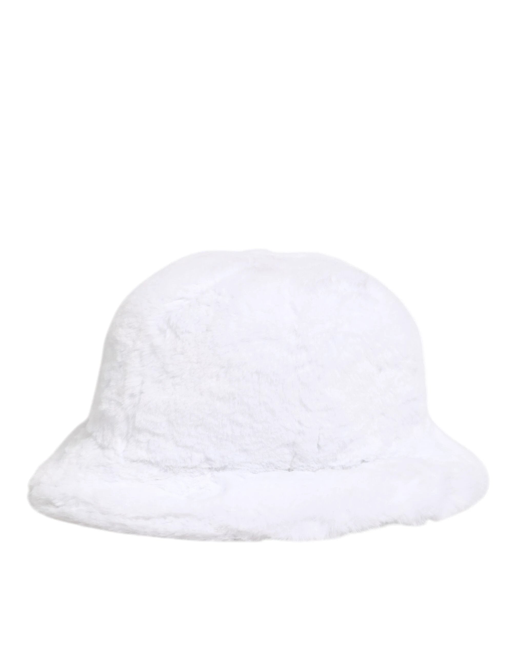 Dolce & Gabbana White Modacrylic Fur Bucket Men Capello Hat by Dolce & Gabbana