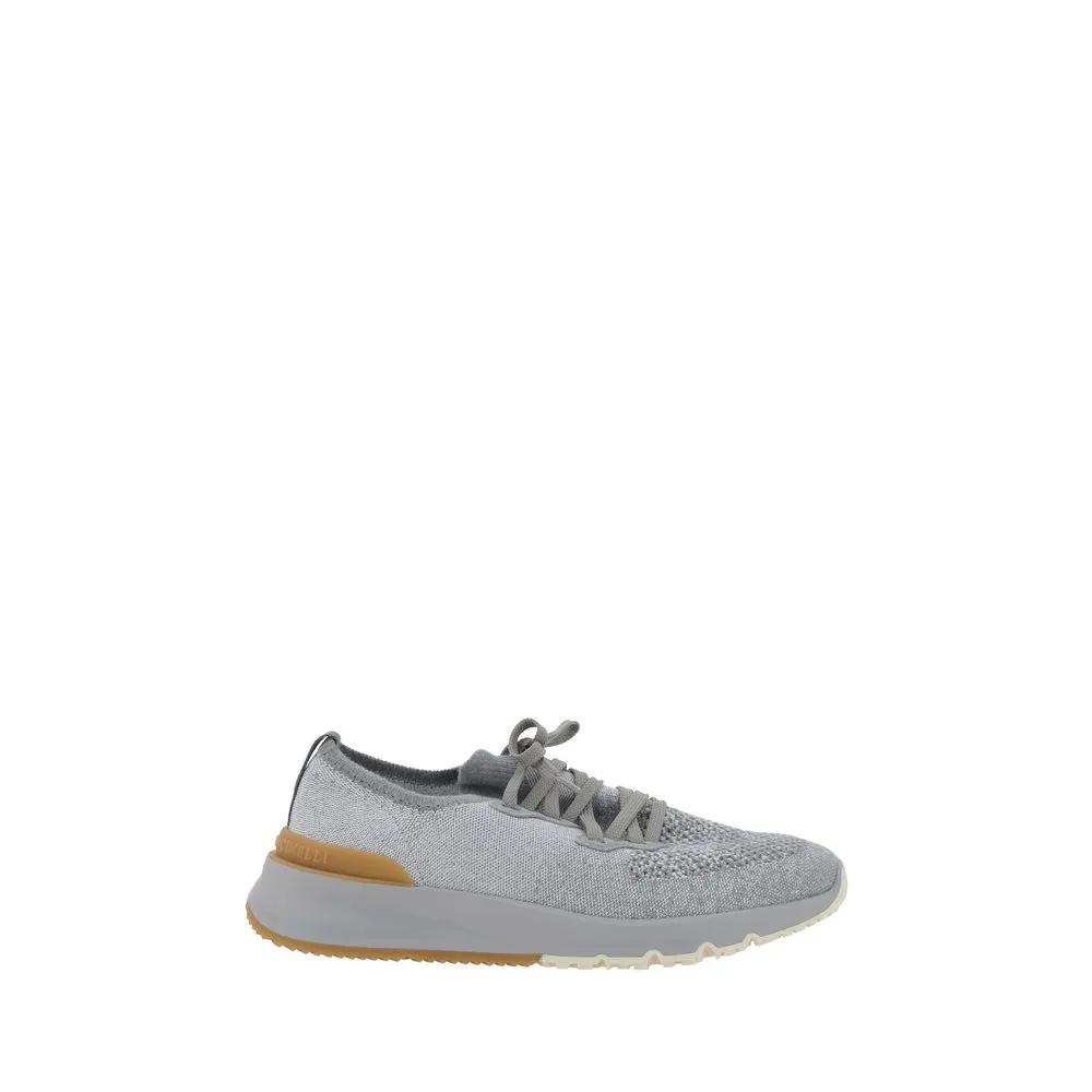 Brunello Cucinelli Gray Cotton Athletic Sneakers