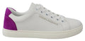 Dolce & Gabbana White Suede Leather Low Top Sneakers Shoes by Dolce & Gabbana