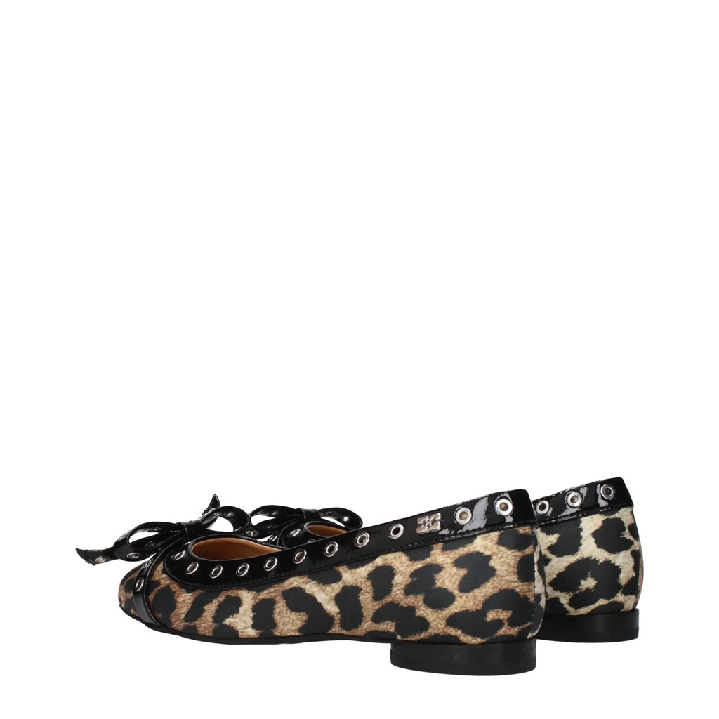 Ballerines en tissu marron Ganni
