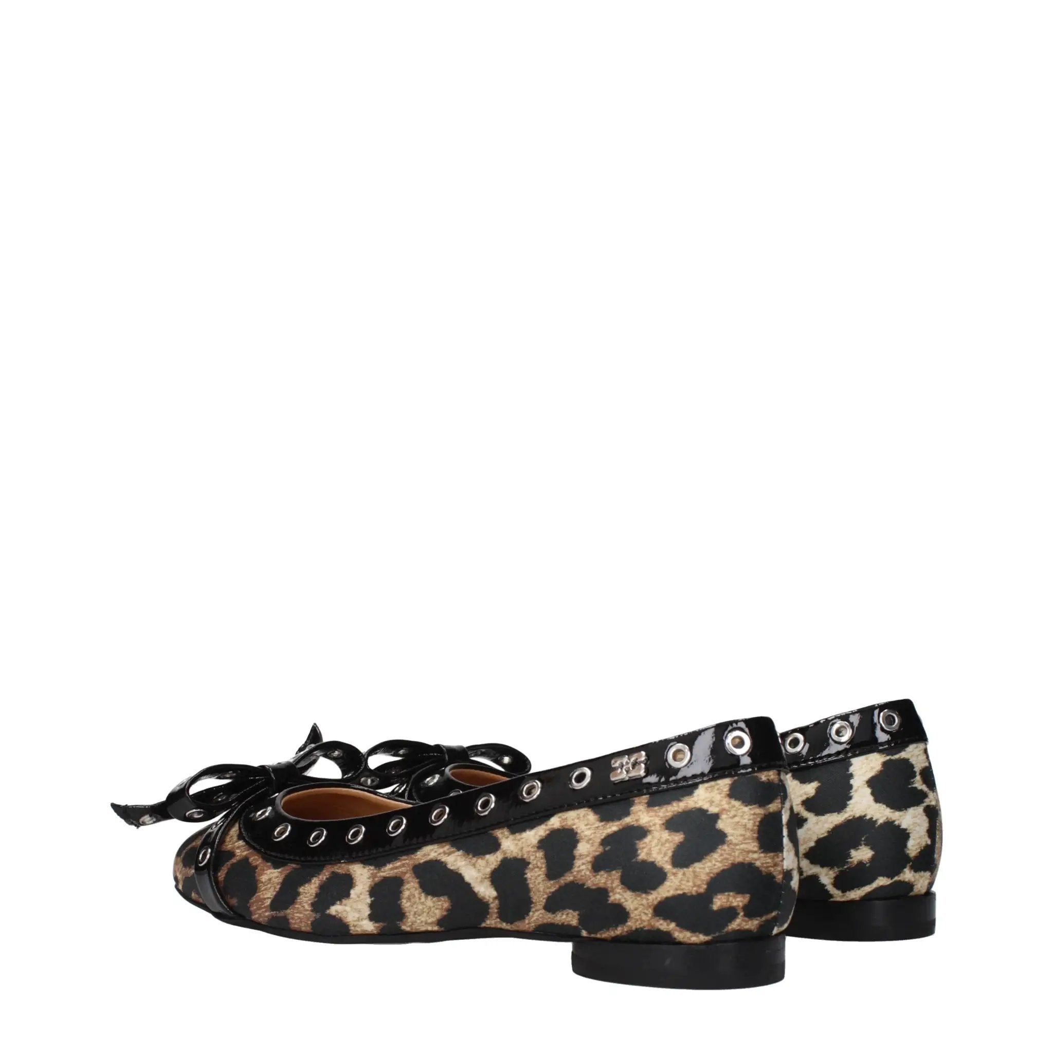 Ballerines en tissu marron Ganni