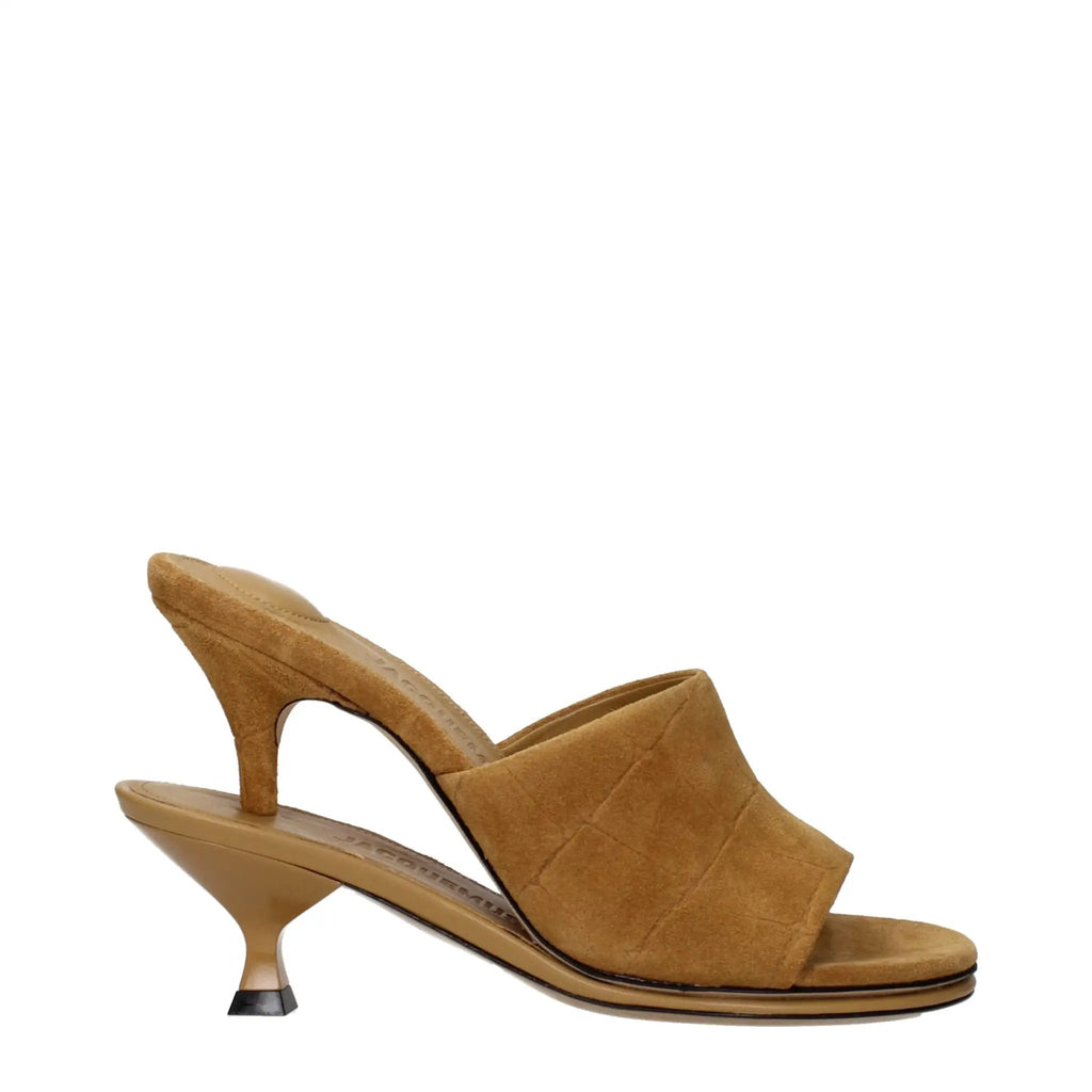 Sandales à talons aiguilles en cuir marron Jacquemus