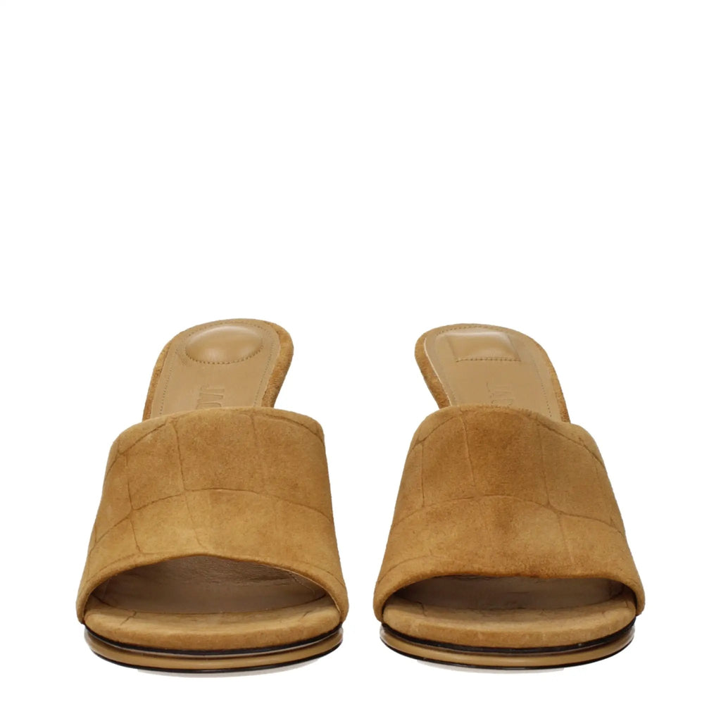 Sandales à talons aiguilles en cuir marron Jacquemus