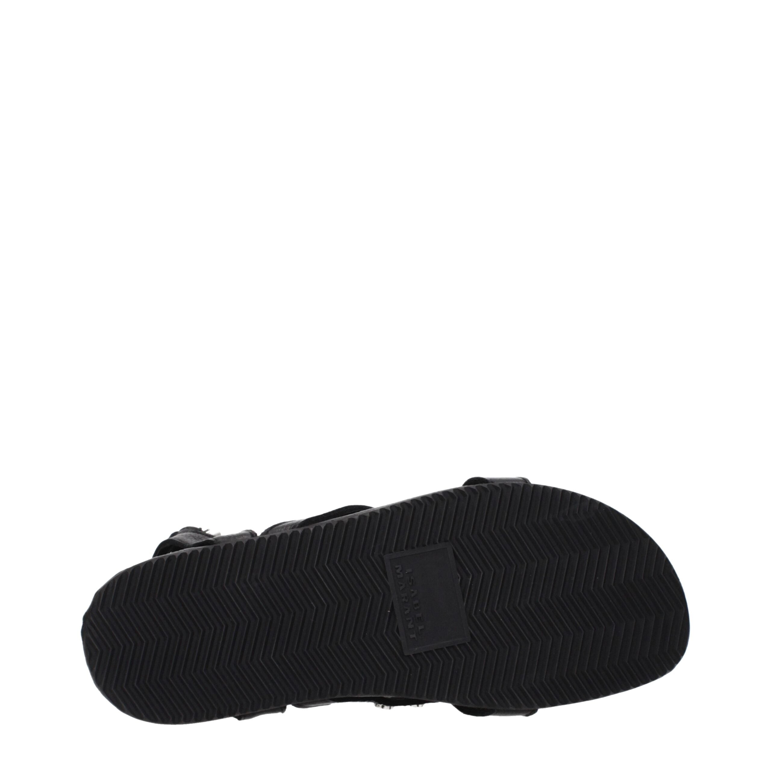 Sandales plates en cuir noir Isabel Marant