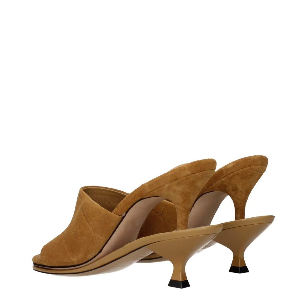 Sandales à talons aiguilles en cuir marron Jacquemus