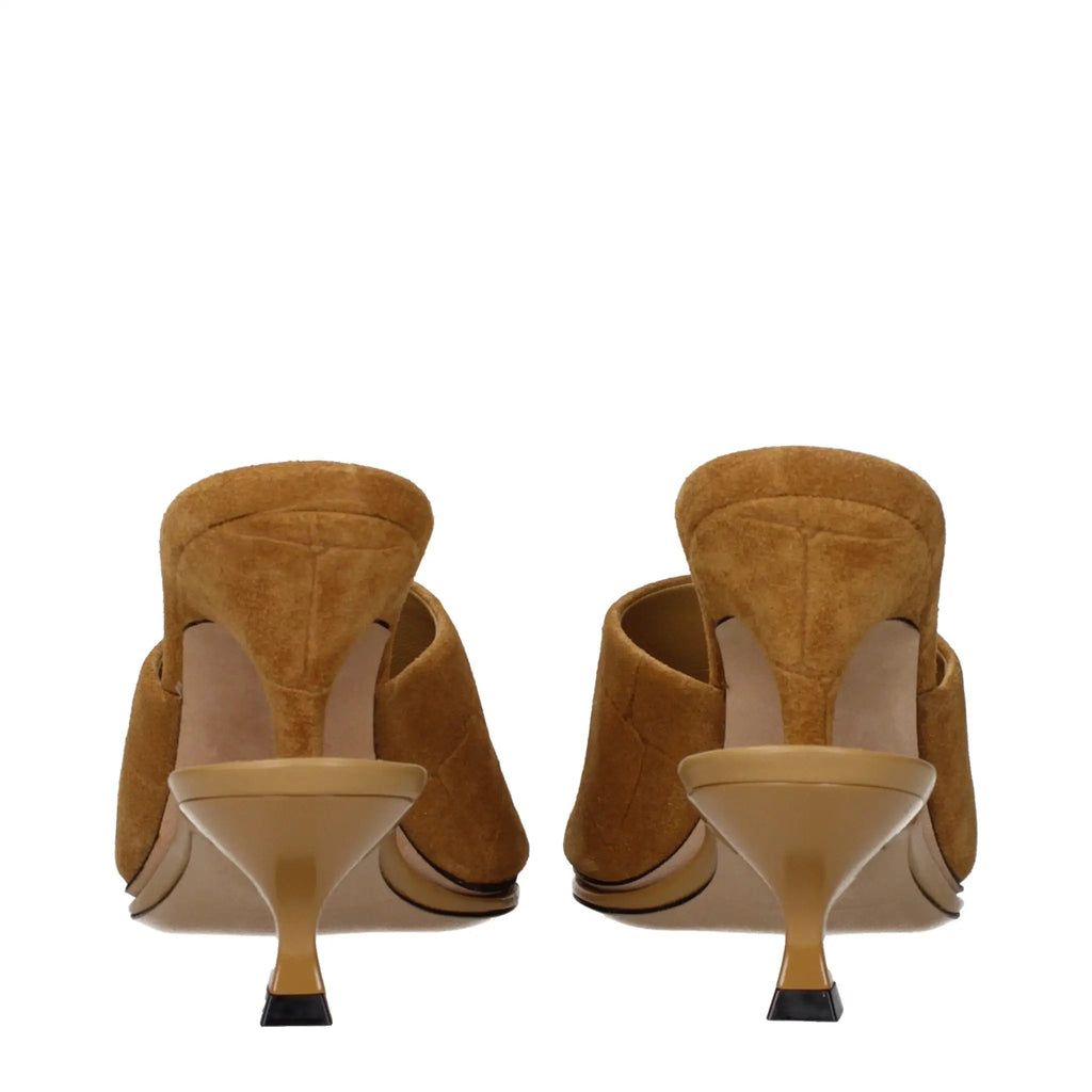 Sandales à talons aiguilles en cuir marron Jacquemus