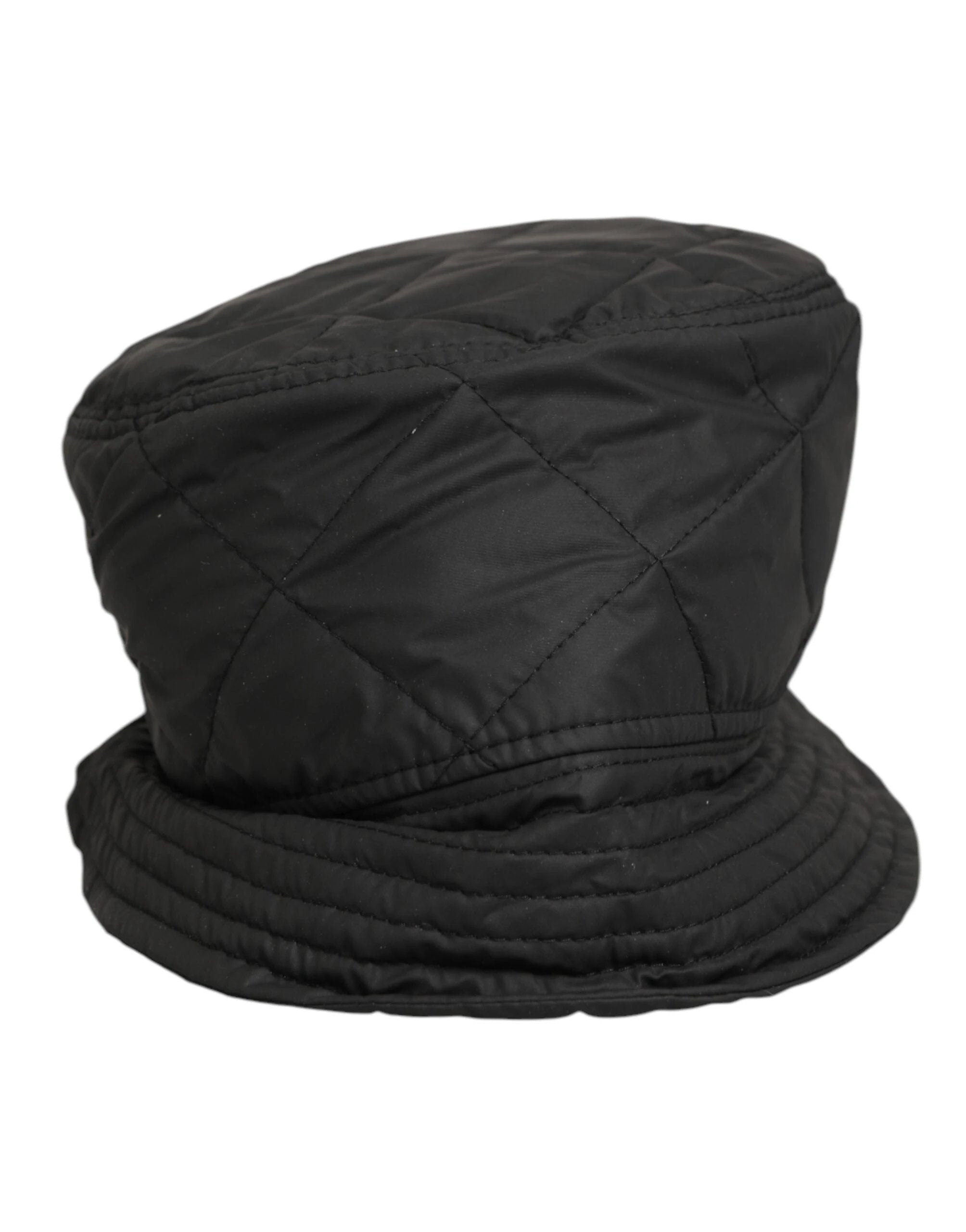 Dolce & Gabbana Black Nylon Quilted Bucket Men Capello Hat by Dolce & Gabbana