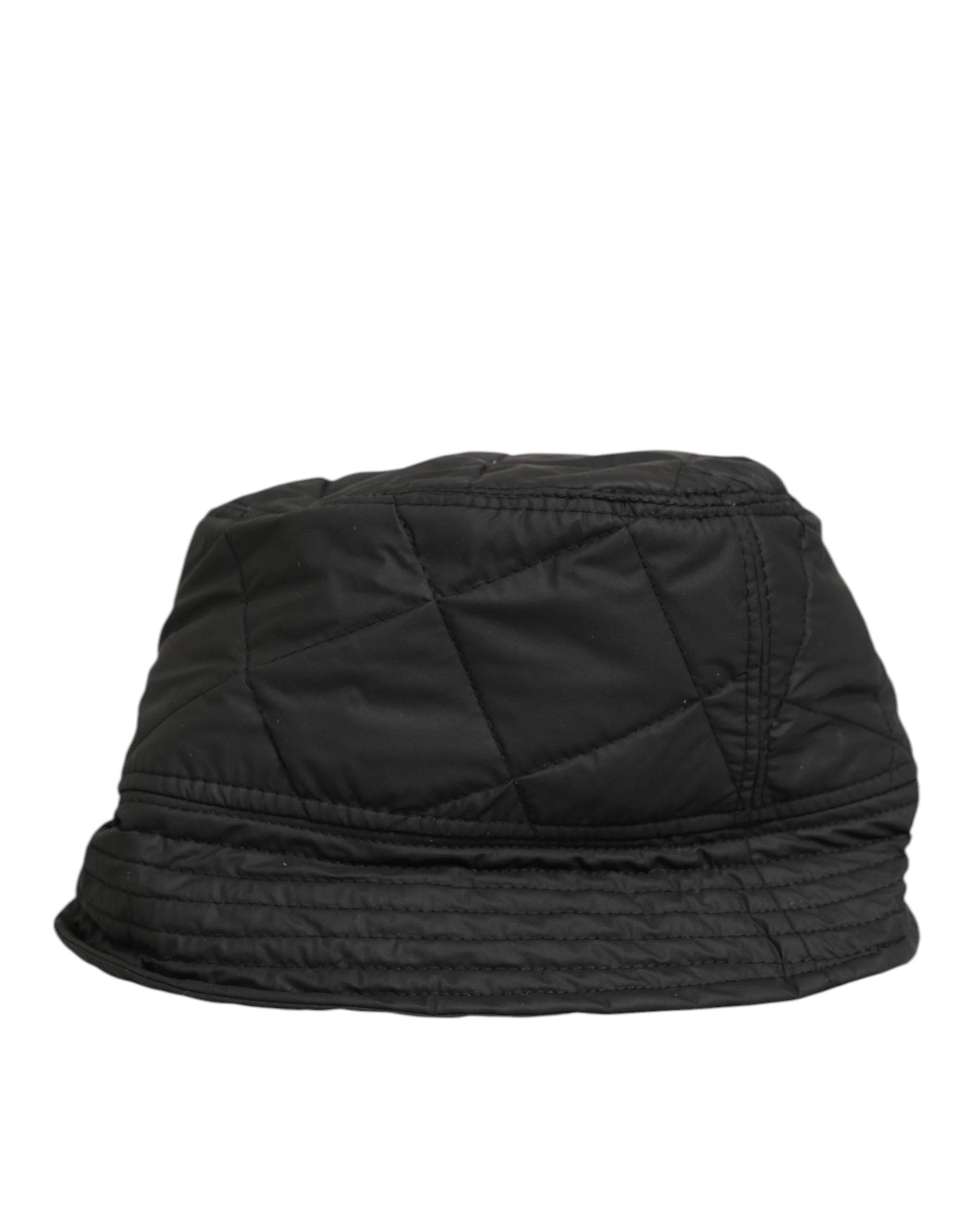 Dolce & Gabbana Black Nylon Quilted Bucket Men Capello Hat by Dolce & Gabbana