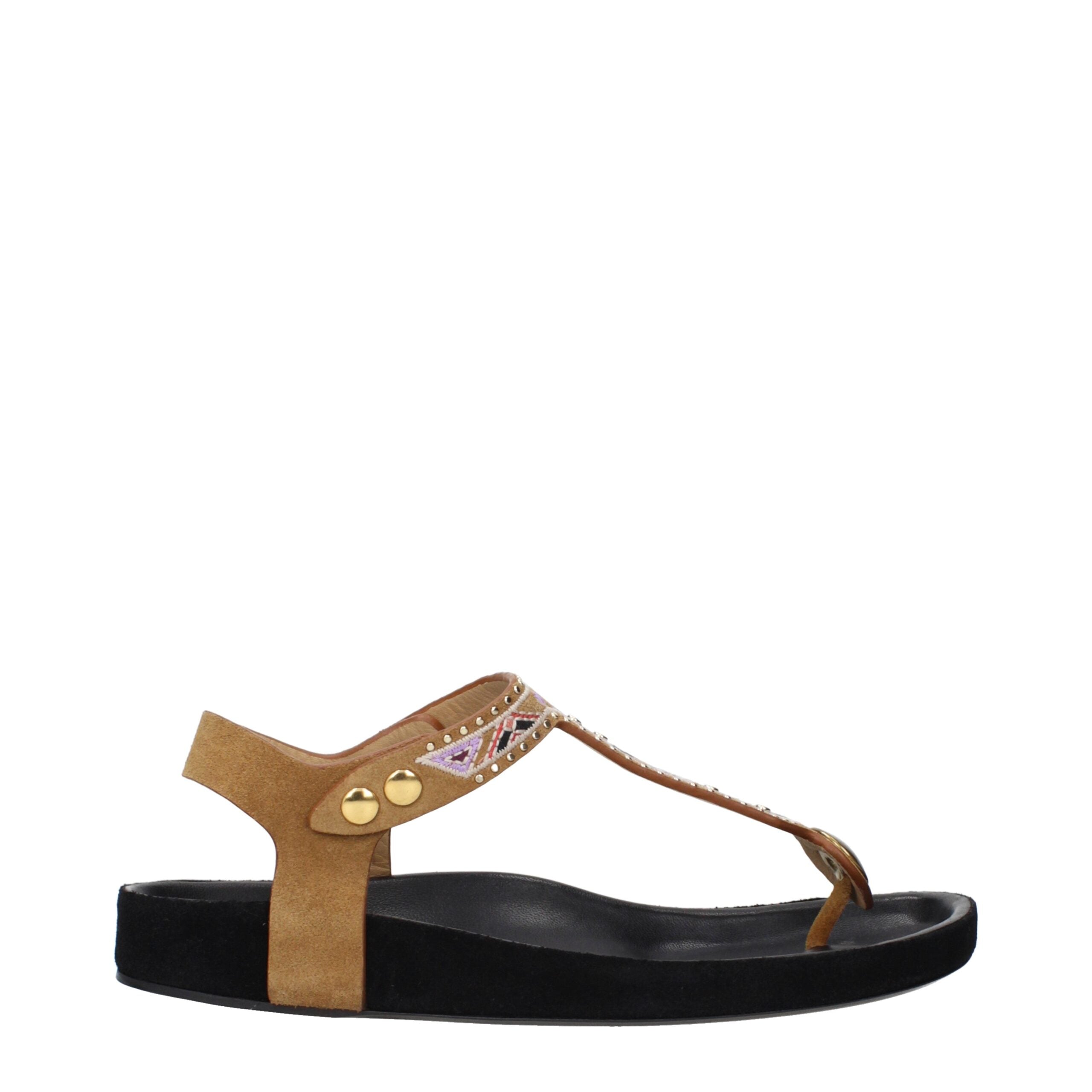 Sandales tongs en cuir beige Isabel Marant