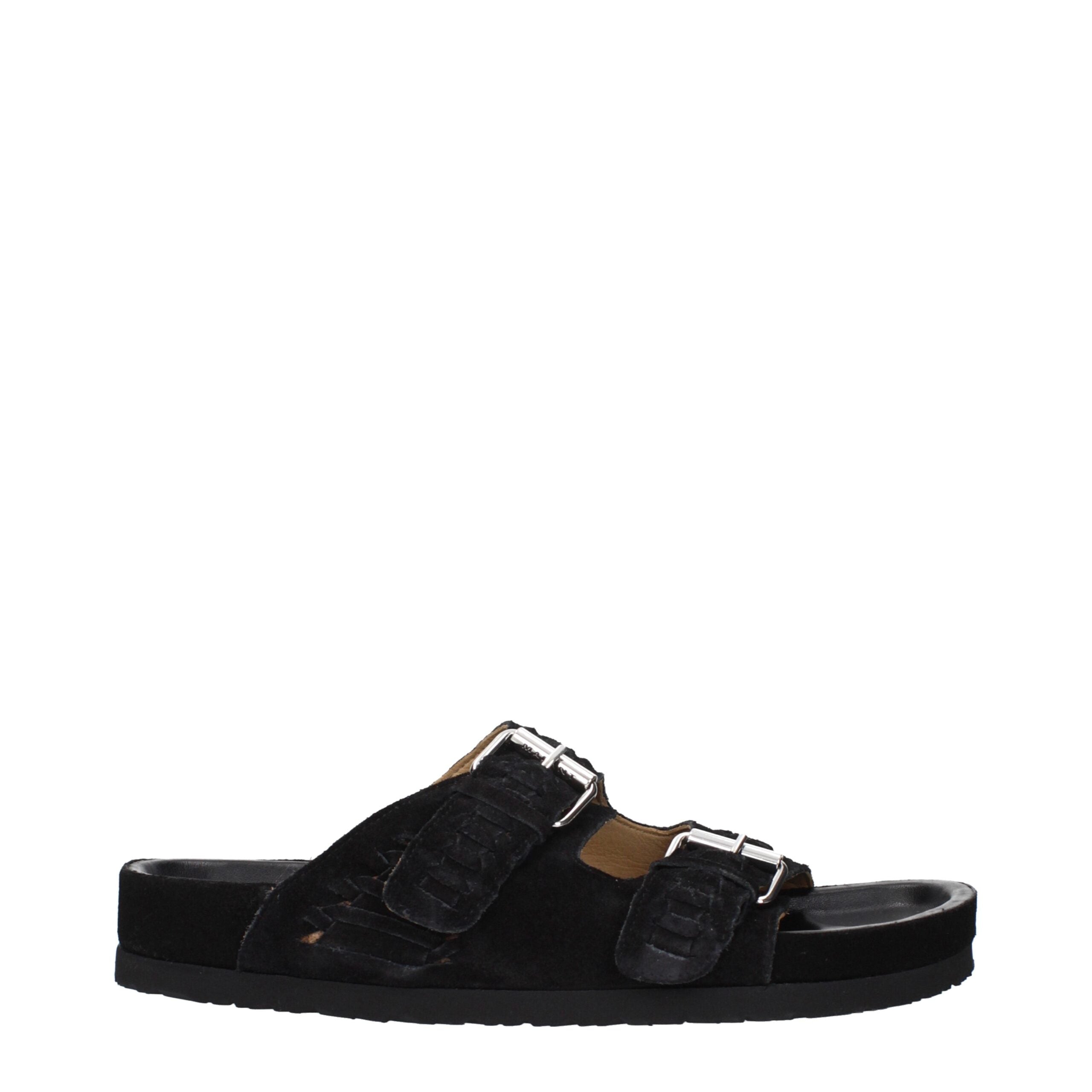 Isabel Marant Black Leather Slippers