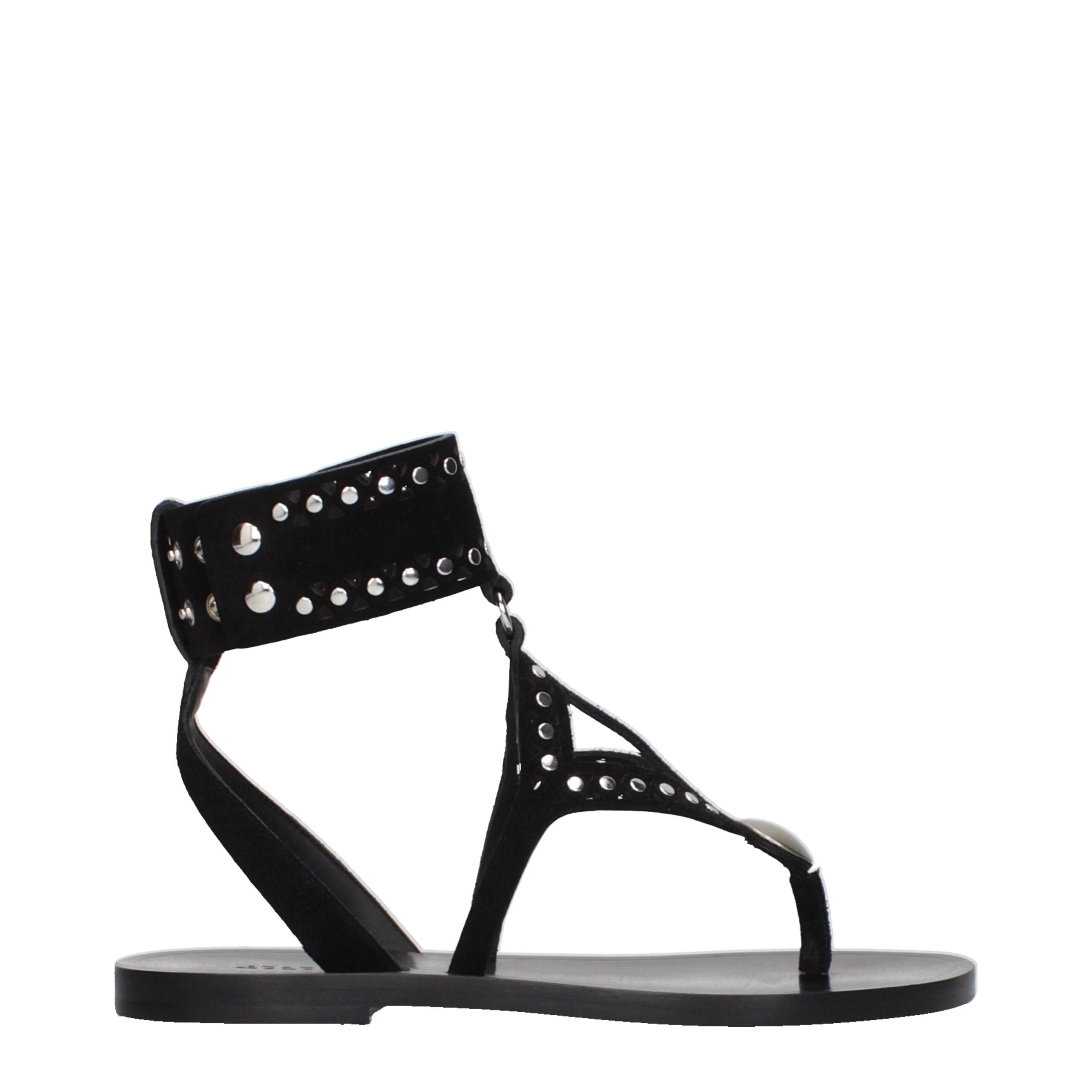 Sandales tongs en cuir noir Isabel Marant