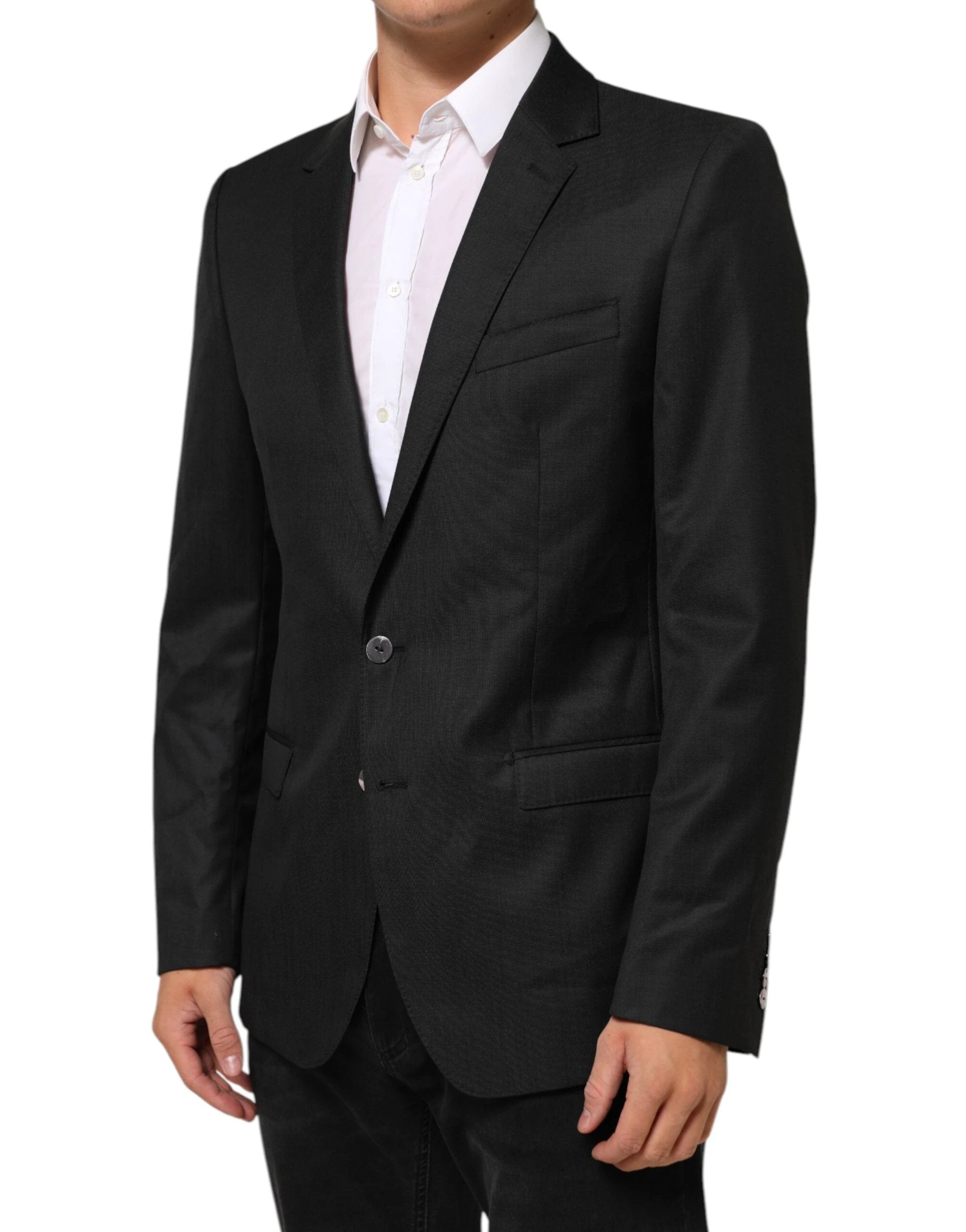 Dolce & Gabbana Black Single Breasted Men Coat MARTINI Blazer by Dolce & Gabbana